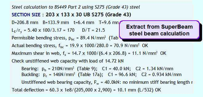 SuperBeam steel beam calculation